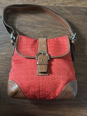 Coach Vintage LARGE Soho 6376 Signature C & Leather Shoulder